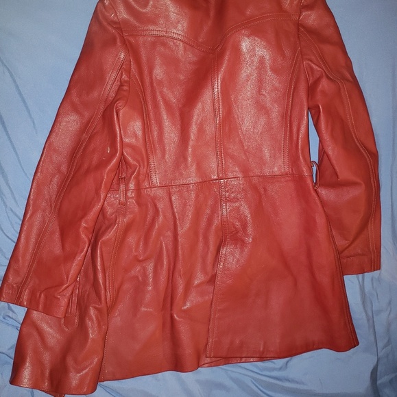 Red leather jacket - Picture 2 of 4